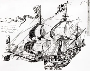 Het schip van Jacques Cartier, uit 